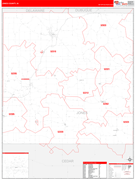 Jones County, IA Digital Map Red Line Style