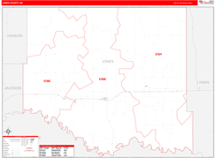 Jones County, SD Digital Map Red Line Style