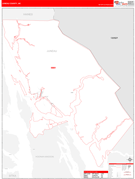 Juneau Borough (County), AK Digital Map Red Line Style