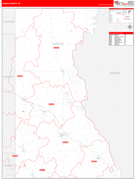 Juneau County, WI Digital Map Red Line Style
