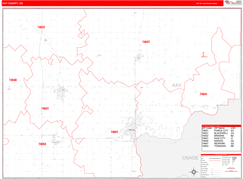 Kay County, OK Digital Map Red Line Style