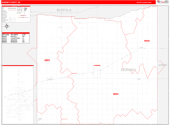 Kearney County, NE Digital Map Red Line Style