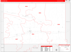 Keith County, NE Digital Map Red Line Style