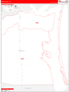 Kenedy County, TX Digital Map Red Line Style