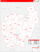 Kennebec County, ME Digital Map Red Line Style