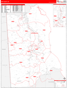 Kent County, DE Digital Map Red Line Style