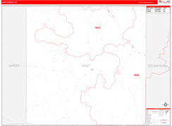 Kent County, TX Digital Map Red Line Style