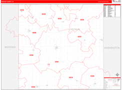 Keokuk County, IA Digital Map Red Line Style