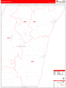 Kewaunee County, WI Digital Map Red Line Style