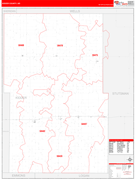 Kidder County, ND Digital Map Red Line Style