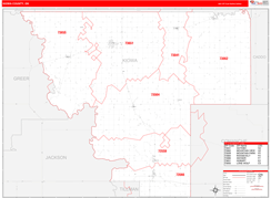 Kiowa County, OK Digital Map Red Line Style