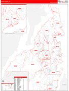Kitsap County, WA Digital Map Red Line Style