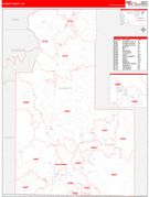 Klamath County, OR Digital Map Red Line Style