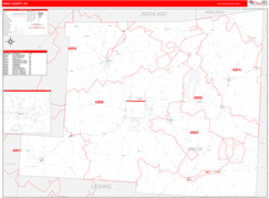 Knox County, OH Digital Map Red Line Style