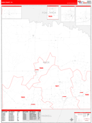 Knox County, TX Digital Map Red Line Style