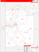 Kootenai County, ID Digital Map Red Line Style