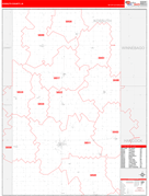 Kossuth County, IA Digital Map Red Line Style