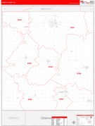 Labette County, KS Digital Map Red Line Style