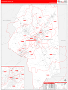 Lackawanna County, PA Digital Map Red Line Style