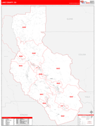 Lake County, CA Digital Map Red Line Style