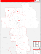 Lake County, MT Digital Map Red Line Style