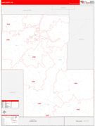 Lake County, OR Digital Map Red Line Style