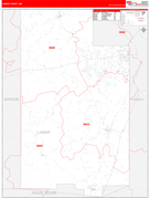 Lamar County, MS Digital Map Red Line Style