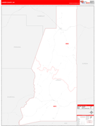 Lander County, NV Digital Map Red Line Style