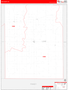 Lane County, KS Digital Map Red Line Style