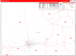 Laramie County, WY Digital Map Red Line Style