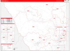 Larimer County, CO Digital Map Red Line Style
