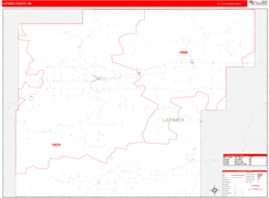 Latimer County, OK Digital Map Red Line Style