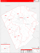 Laurens County, GA Digital Map Red Line Style