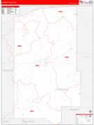 Lawrence County, MS Digital Map Red Line Style