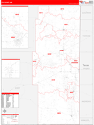 Lea County, NM Digital Map Red Line Style