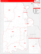Leavenworth County, KS Digital Map Red Line Style