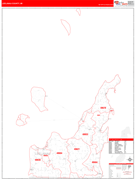 Leelanau County, MI Digital Map Red Line Style