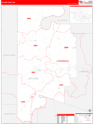 Leflore County, MS Digital Map Red Line Style