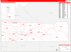 Lewis County, WA Digital Map Red Line Style
