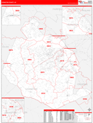 Lexington County, SC Digital Map Red Line Style