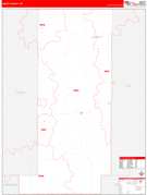 Liberty County, MT Digital Map Red Line Style