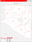 Limestone County, AL Digital Map Red Line Style