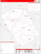 Limestone County, TX Digital Map Red Line Style