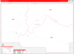 Lincoln County, ID Digital Map Red Line Style
