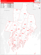 Lincoln County, ME Digital Map Red Line Style