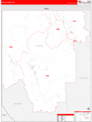 Lincoln County, MT Digital Map Red Line Style