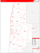 Lincoln County, OR Digital Map Red Line Style
