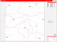 Linn County, KS Digital Map Red Line Style