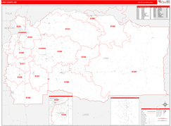 Linn County, OR Digital Map Red Line Style