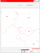 Lipscomb County, TX Digital Map Red Line Style